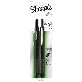 Sharpie Retractable Fine-Point Pen, Pack Includes 2 Black Pens (1753174)