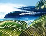  Pipe with Palms Surf Art Print - Matted and Signed by Wade Koniakowsky