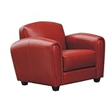 Contemporary Red Leather Sofa Chair