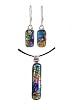 Pendant and Earrings Set - XS-15 - Genuine Handmade Dichroic Glass ~ All Findings and Earring wires are made of .925 Sterling Silver