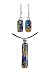 Pendant and Earrings Set - XS-15 - Genuine Handmade Dichroic Glass ~ All Findings and Earring wires are made of .925 Sterling Silver