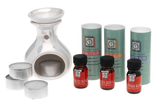 Aromavera Starter Kit 8-piece-Ceramic Diffuser, Oils, and Candles. by Aroma Vera