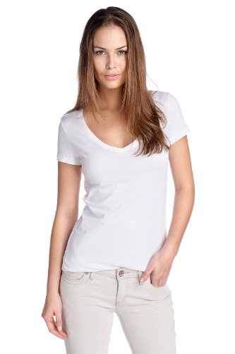 edc by ESPRIT Damen T-Shirt Regular Fit, 032CC1K025, Gr. 42 (XL), Wei&szlig; (drummers white 114 Preisvergleich