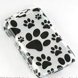 Premium Designer Hard Crystal Snap-on Case for the Blackberry Storm II 9550 (Verizon) - Cool White Dog Paws Print