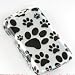 Premium Designer Hard Crystal Snap-on Case for the Blackberry Storm II 9550 (Verizon) - Cool White Dog Paws Print