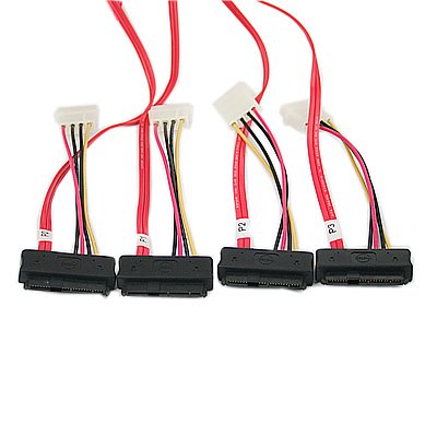 HDE reg Mini SAS 26 Pin SFF-8087 to 4 x SAS SFF-8482 Pin Data Power CableB009PM1OUE : image