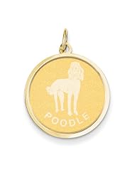14k Yellow Gold Poodle Disc Charm