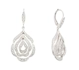 Silver Teardrop Diamond Earrings (1/5 cttw, I-J Color, I2-3 Clarity)