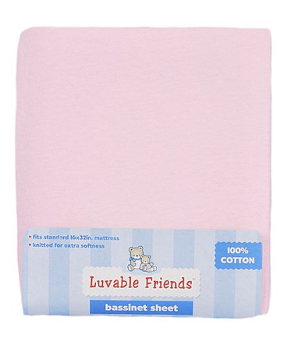 100% Cotton Bassinet Sheet - 16 x 32 - Pink