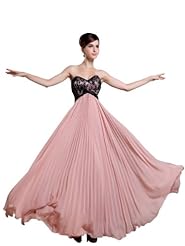 Strapless Sweetheart Empire   Waistline Lace Chiffon Mini Dress 