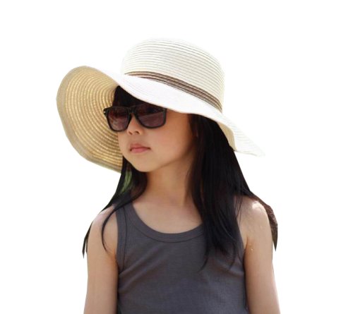 Hee Fly Girl's Foldable Straw Beach Sun Hat