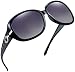 Joopin Women Polarized Sun Glasses Butterfly Big Frame Brand Sunglasses (Black Simple package, Black)
