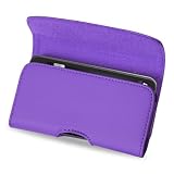 Leather Pouch Protective Carrying Cell Phone Case for HTC HD7 HD2 (T-mobile) / HTC Surround AT&T EVO 4G / HTC Desire / LG Quantum AT&T / Samsung Transform Sprint Fascinate Captivate (Galaxy S) (I9000) / Vibrant (Galaxy S) Android T959 / Motorola Droid Pro Verizon – PURPLE