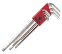 Bondhus 17099 Set of 9 Balldriver L-wrenches with BriteGuard Finish, Extra Long Length, sizes 1.5-10mm