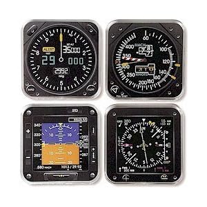 Modern Aircraft Instrument Beverage Coasters