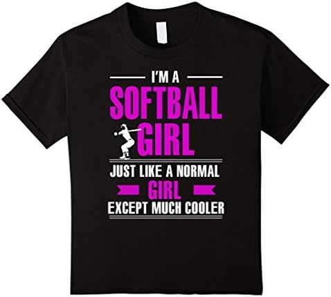 Kids Softball shirts - Cool softball girl 12 Black