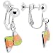 Handcrafted Halloween Candy Corn Clip On Earrings