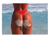 Woman in Thong at Beach with Sandy Bottom, Figurative Photographic Poster Print by Bill Bachmann, 32x24
