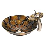 Buy 1 2 Thickness Bathroom Yellow & Bronze Tone Hand Paint Vessel Sink Bowl Combo... by Best Sink