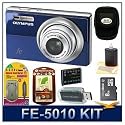 Olympus FE-5010 12MP 2.7 LCD Digital Camera (Blue) Sensible Mega Savings Bundle