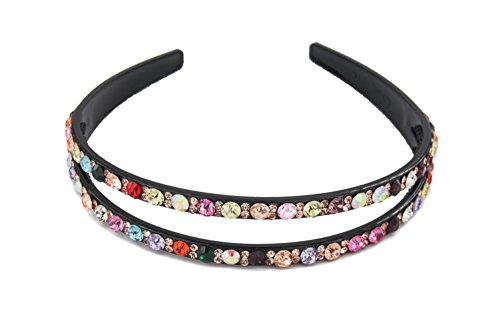 Yeshan Big Rhinestone and Crystal Bead Handmade Plastic Headband ,Hairband for Women
