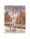 IMAGE OF A Winterday II Beautiful MUSEUM WRAP CANVAS Print with Added BRUSHSTROKES Krischa 12x16