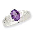 Sterling Silver Amethyst And CZ Ring