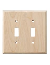Home Improvement: BRAINERD Medium Size Wood Square Corner Double Toggle Unfinished Wall Plate, Unfinished Birch - BRAINERD
