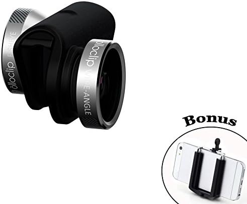 olloclip 4-in-1 Pocket-Sized Lens Kit for iPhone 6/6 Plus (Grey/Black) Includes Fisheye, Wide Angle, 10x Macro and 15x Macro with Wearable Pendant and a Bonus Universal Smartphone Tripod Mount Adapter