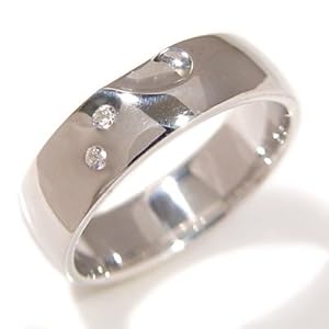 【クリックでお店のこの商品のページへ】umu-marriage ハートモチーフ ダイヤモンド マリッジリング メンズ K18WG(サイズ15号) 【ギフト包装対応・刻印無料】(PW0012)