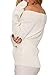 Simplee Apparel Women's Batwing Sleeve V Neck Cross Front Knit Sweater,White,One Size