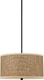 Quoizel ZE2816K Zen 49-Inch 3-Lights Pendant with Rattan Shade, Mystic Black