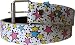 White Small-Rainbow-Stars Printed Imitation Leather Belt