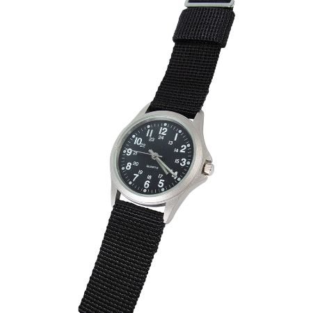 RAM Instrument Field Watch, Black Nylon Strap, Black Face RAMW1002