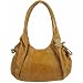 Oriano Blackwood Mustard Leather Side Gathered Shoulder Bag