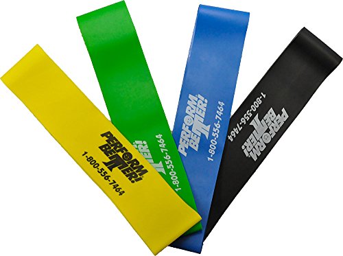 Professional Mini Exercise Band Starter Pack - Set of 4 (Includes Exercise Sheet)