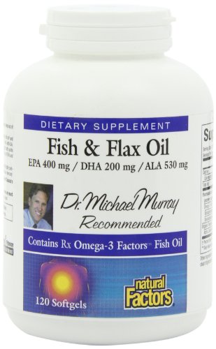 Natural Factors Rxomega-3 Factors Fish and Flax Softgels, 120-Count Natural Factors Rxomega-3 Factors Fish and Flax Softgels, 120-Count