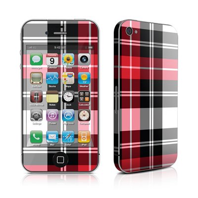 Apple iPhone 4用スキンシール【Red Plaid】