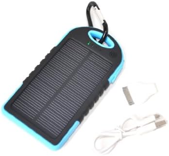 Weatherproof Solar Phone Charger. External Battery Pack for Iphone, Android, Galaxy, Ipod. Portable Phone Charger with High Capacity Power Bank (5.000 Mah). This Portable Cell Phone Charger Is Water-resistant, Dustproof and Shockproof. Great for Outdoor Use (Boating, Hiking, Camping, Beach). The Power Bank Can Be Charged Via the Solar Panel or Through an External Power Source (Usb Ac Adapter). You May Also Use It As an Ipad Solar Charger or Power Bank. (Blue)