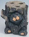 BLACK BEAR Cabin TOOTHBRUSH HOLDER Lodge Bath Tumbler Cup Tree Stump outdoors woods organization bathroom Home Decor