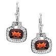 14K White Gold Mozambique Garnet and Diamond Earrings