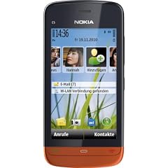 Nokia C5-03 Smartphone (8,1cm (3,2 Zoll) Touchscreen, 3,5mm Klinkenbuchse, Ovi Karten, GPS) burned orange
