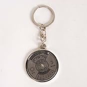 50 Years Calendar Key Ring Chain Keyring Silver