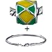 Green And Yellow Criss Celtic Cross European Beads Bracelet
