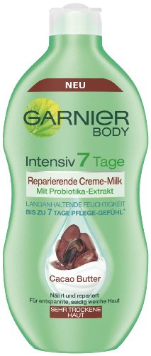 Garnier Body Intensiv 7 Tage Reparierende Creme-Milk Cacao Butter, Sehr Trockene Haut, 400 ml