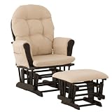 Stork Craft Hoop Glider and Ottoman, Black/Beige