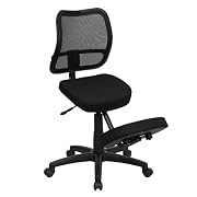 Flash Furniture WL-3425-GG Mobile Ergonomic Kneeling Task Chair with Black Curved Mesh Back and Fabric Seat