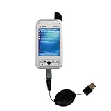 Retractable USB Cable for the Audiovox PPC 6700 with Power Hot Sync and Charge capabilities - Gomadic Brand w/ TipExchange Technology