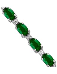 14k Gold 9.90ct tw Emerald and Diamond Bracelet