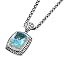 Blue Topaz Gemstone Pendant 13.48 Carat (ctw) in Sterling Silver with 14K Gold Accents